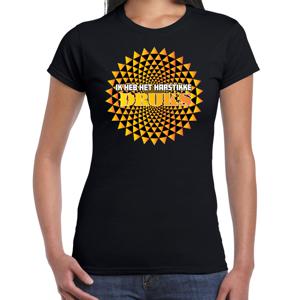 Foute party t-shirt voor dames - Ik heb het hartstikke druks - oranje - carnaval/themafeest