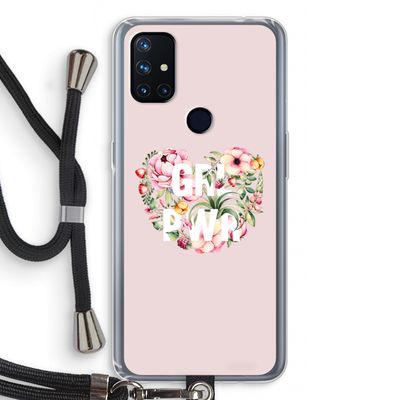 GRL PWR Flower: OnePlus Nord N10 5G Transparant Hoesje met koord