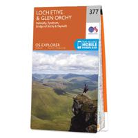 Wandelkaart - Topografische kaart 377 OS Explorer Map Loch Etive, Glen