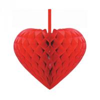 Rood decoratie hartje figuur - D15 cm - valentijn decoratie / versiering - Love - papier