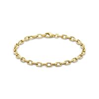 14k Gouden Fantasie Schakelarmband 4,5 mm - 19 cm met Karabijnsluiting