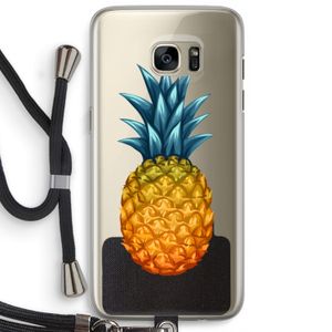 Grote ananas: Samsung Galaxy S7 Edge Transparant Hoesje met koord