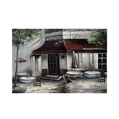 Canvas Schilderij Mondiart Terras bomen