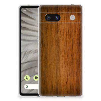 Google Pixel 7A | Bumper Hoesje | Donker Hout