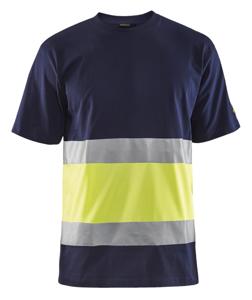 Blåkläder T-Shirt High-Vis 33871030 | Marine/High-Vis Geel | Maat M - 7330509449219