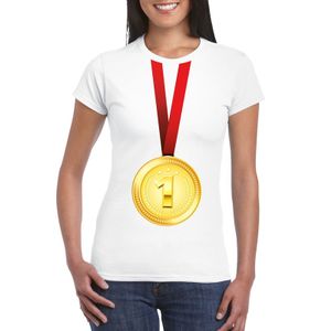 Winnaar gouden medaille shirt wit dames 2XL  -