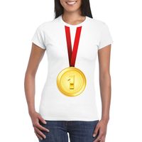 Winnaar gouden medaille shirt wit dames 2XL  -