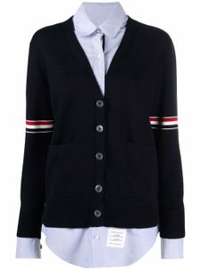 Thom Browne cardigan à brassard tricolore - Bleu