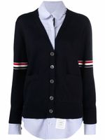 Thom Browne cardigan à brassard tricolore - Bleu