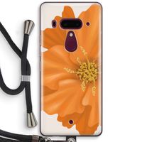Orange Ellila flower: HTC U12+ Transparant Hoesje met koord