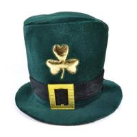 St. Patricks day thema verkleed hoed - fluweel - groen - Ierland hoeden - thumbnail