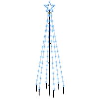 The Living Store LED-Kerstboom 180 cm - Blauw - 108 LEDs - Compact ontwerp - thumbnail