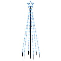 The Living Store LED-Kerstboom 180 cm - Blauw - 108 LEDs - Compact ontwerp