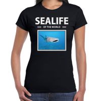 Tijgerhaaien t-shirt met dieren foto sealife of the world zwart voor dames