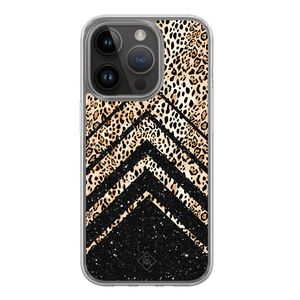 iPhone 13 Pro hybride hoesje - Chevron luipaard
