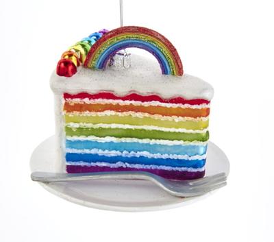 Orn.glas regenboogtaart l11cm - Kurt s adler