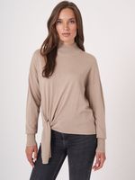 Trui met gestrikte zoom van cashmere melange