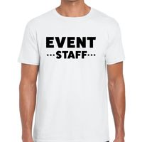 Event staff / personeel tekst t-shirt wit heren