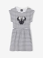 MINNIE jurk met korte mouwen marineblauw, gestreept