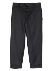 Emporio Armani Kids pantalon en jacquard à coupe droite - Bleu