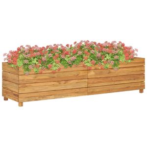 VidaXL Plantenbak verhoogd 150x40x38 cm gerecycled teakhout en staal