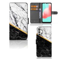 Samsung Galaxy A32 5G | Bookcase | Marmer Wit Zwart - Origineel Cadeau Man