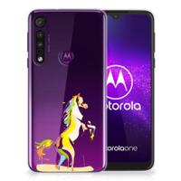 Motorola One Macro Telefoonhoesje met Naam Horse Color