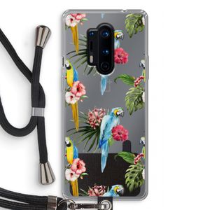 Kleurrijke papegaaien: OnePlus 8 Pro Transparant Hoesje met koord