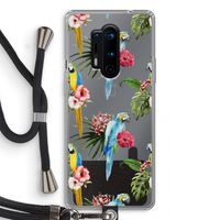 Kleurrijke papegaaien: OnePlus 8 Pro Transparant Hoesje met koord
