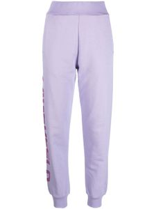 Karl Lagerfeld pantalon de jogging en coton biologique à logo imprimé - Violet