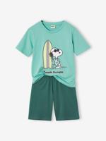 Jungen Sommer-Schlafanzug PEANUTS SNOOPY mit Surfer-Print smaragdgroen
