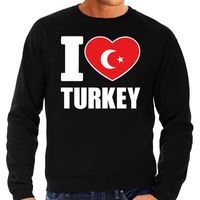 I love Turkey supporter sweater / trui zwart voor heren 2XL  -