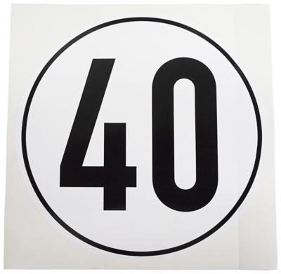 Ad informatiebord "witte plusguide geschwindigkeit" kilometer sign 40km witte plusguide