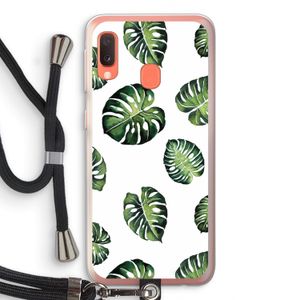 Tropische bladeren: Samsung Galaxy A20e Transparant Hoesje met koord