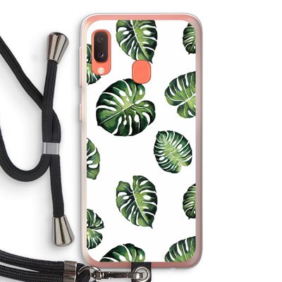 Tropische bladeren: Samsung Galaxy A20e Transparant Hoesje met koord