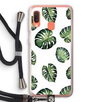 Tropische bladeren: Samsung Galaxy A20e Transparant Hoesje met koord