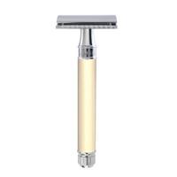 Edwin Jagger Scheermes Razors Double Edge Safety Extra Long Handle Ivory & Chrome Plated Ref.DEL8714BL 1Stuks | Voor Mannen
