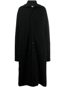 Yohji Yamamoto manteau mi-long en maille fine - Noir