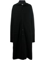 Yohji Yamamoto manteau mi-long en maille fine - Noir