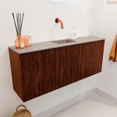 Toiletmeubel Mondiaz Joya Dlux | 100 cm | Meubelkleur Ruby | Faye wastafel Saba Wasbak Midden | Zonder kraangat(en)