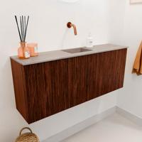 Toiletmeubel Mondiaz Joya Dlux | 100 cm | Meubelkleur Ruby | Faye wastafel Saba Wasbak Midden | Zonder kraangat(en)