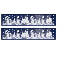 2x stuks velletjes kerst raamstickers sneeuw landschap 12,5 x 58,5 cm - thumbnail