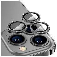 Hat Prince Glitter iPhone 14 Pro/14 Pro Max Camera Lens Beschermer - Zwart - thumbnail