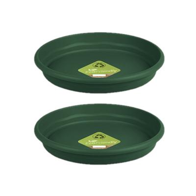 Opvangbord - 4x - groen - kunststof - D29 cm - onderschaal/opvangbord