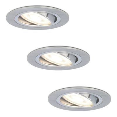 Set van 3 Chandler LED inbouwspots - GU10 5 Watt 400 lumen - 4000K neutraal wit - Dimbaar - Rond - Kantelbaar - IP20 Voor binnen - RVS