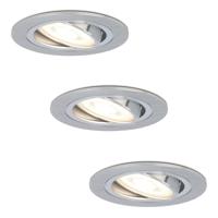 Set van 3 Chandler LED inbouwspots - GU10 5 Watt 400 lumen - 4000K neutraal wit - Dimbaar - Rond - Kantelbaar - IP20 Voor binnen - RVS