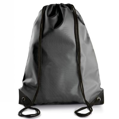 Sport gymtas/draagtas met rijgkoord - donkergrijs - 34 x 44 cm - polyester - verstevigde hoeken