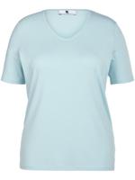 Shirt korte mouwen en V-hals Van Anna Aura blauw - thumbnail