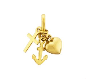 Hanger Geloof-Hoop-Liefde geelgoud 15 mm