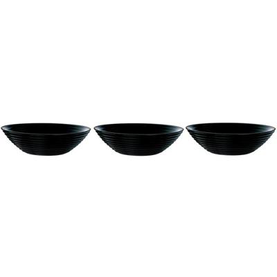 Luminarc Salade schaal/slakom - 3x - zwart - glas - Dia 27 cm - Schalen en kommen Luminarc Salade schaal/slakom - 3x - zwart - glas - Dia 27 cm - Schalen en kommen